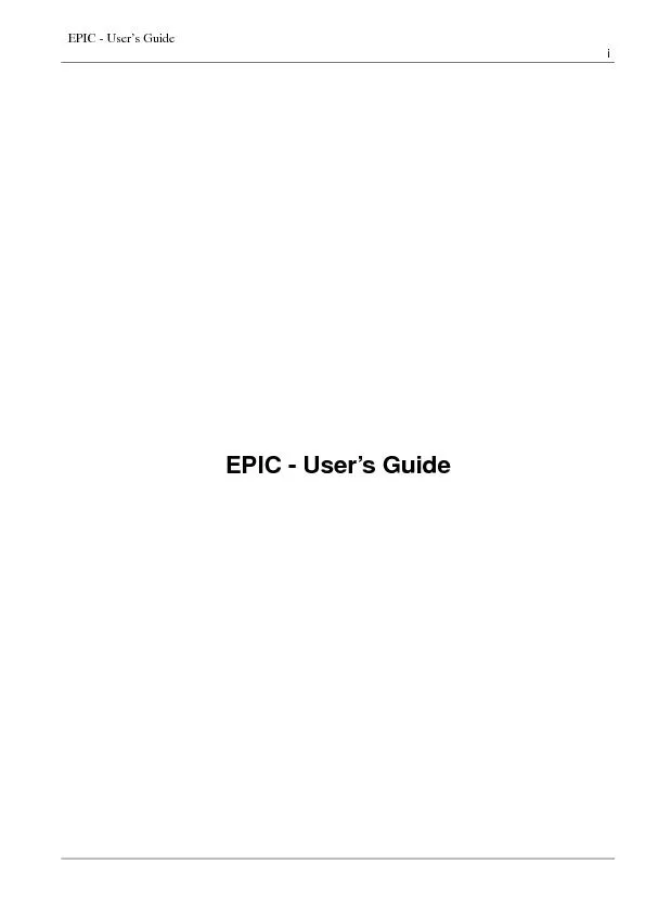 EPIC-User'sGuideii
