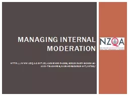 Managing internal moderation