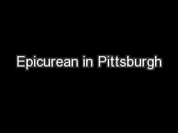 Epicurean in Pittsburgh