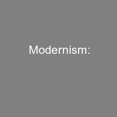 Modernism: