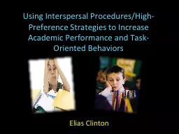 Using Interspersal Procedures/High-Preference Strategies to