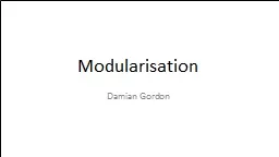 Modularisation