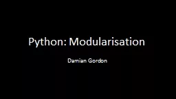 Python: Modularisation