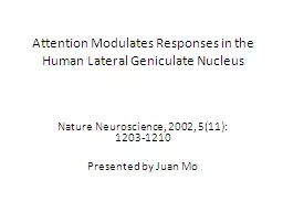 Attention Modulates Responses in the Human Lateral Genicula