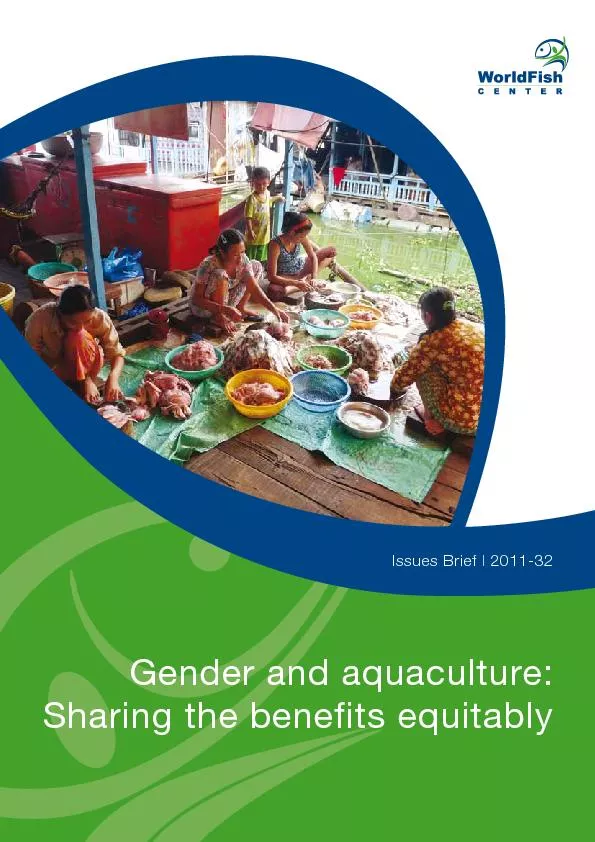 Gender and aquaculture: