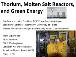 Thorium, Molten Salt Reactors, and Green Energy