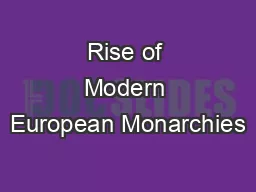 Rise of Modern European Monarchies