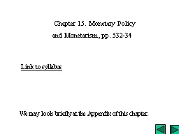 Chapter 15. Monetary Policy