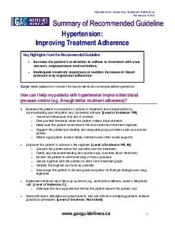 Hypertension Improv ing Treatment Adherence Reference   www