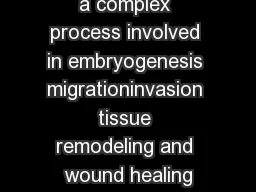 Cell adhesion is a complex process involved in embryogenesis migrationinvasion tissue