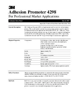 Supersedes Technical Data Sheet dated December  General Description M Adhesion Promoter