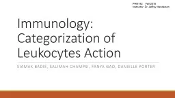 Immunology: Categorization of Leukocytes Action