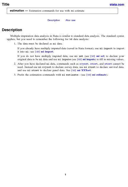 2estimation—Estimationcommandsforusewithmiestimate