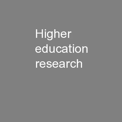 Higher education research