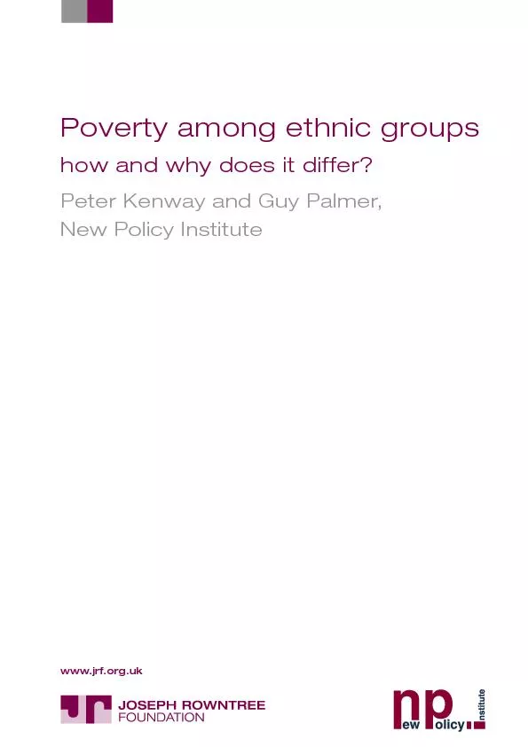 Poverty among ethnic groups