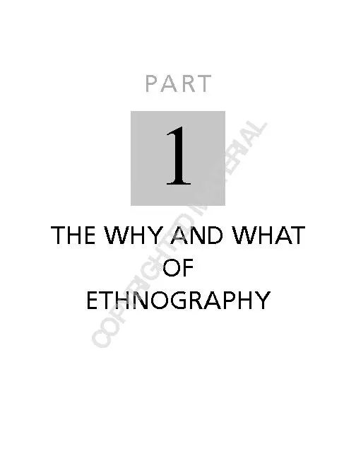WHAT IS ETHNOGRAPHY?