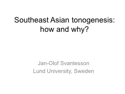 Southeast Asian tonogenesis: