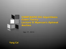 COMP/MATH 553 Algorithmic Game Theory