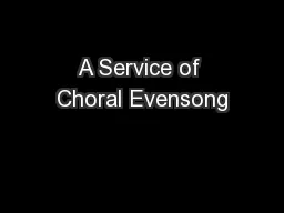 A Service of Choral Evensong