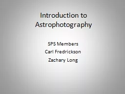 Introduction to Astrophotography