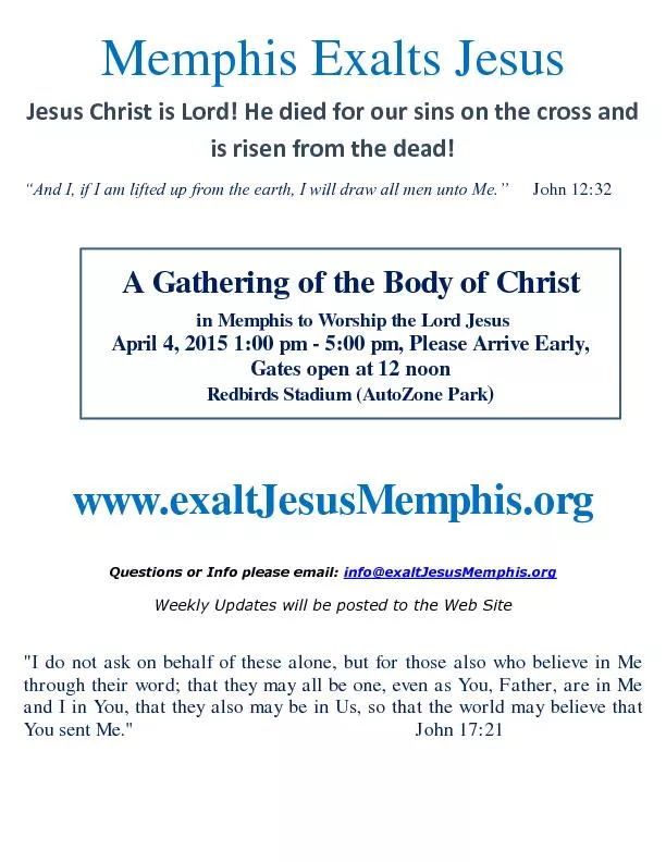 Memphis Exalts Jesus