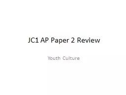 JC1 AP Paper 2 Review