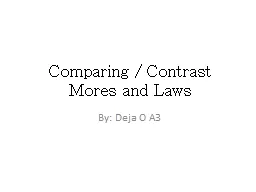 Comparing / Contrast Mores and Laws