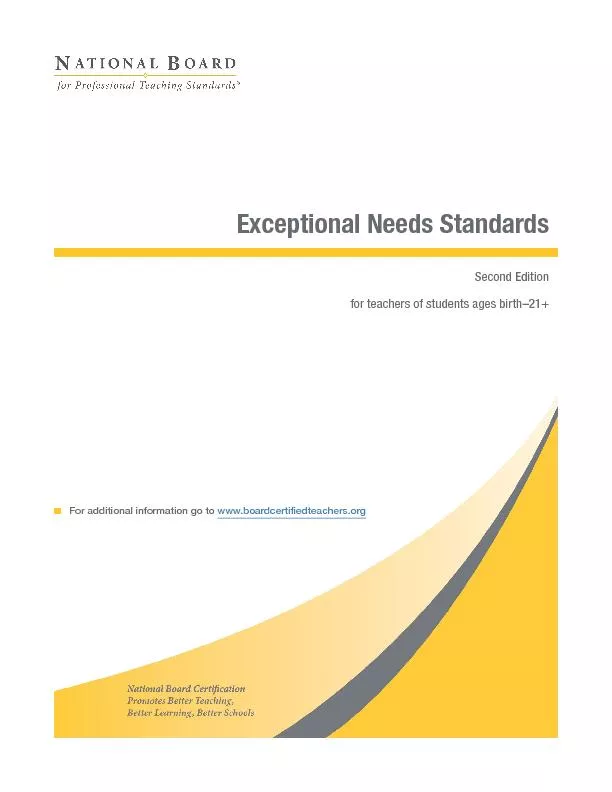 Exceptional Needs Standards