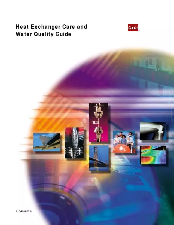 Heat Exchanger Care and Water Quality GuideContent