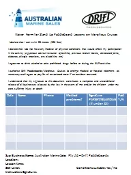 Waiver Form for Stand Up Paddleboard Lessons on Morpheus Cr