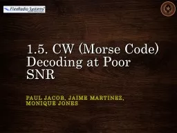 1.5. CW (Morse Code) Decoding at Poor SNR