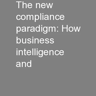 The new compliance paradigm: How business intelligence and