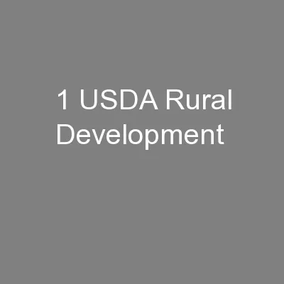 1 USDA Rural Development