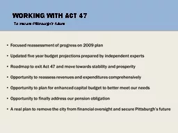 WORKING WITH ACT 47