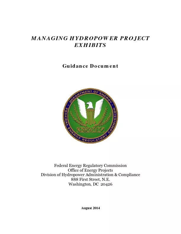 MANAGING HYDROPOWER PROJECT EXHIBITS  Guidance Document