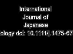 International Journal of Japanese Sociology doi: 10.1111/j.1475-6781.2