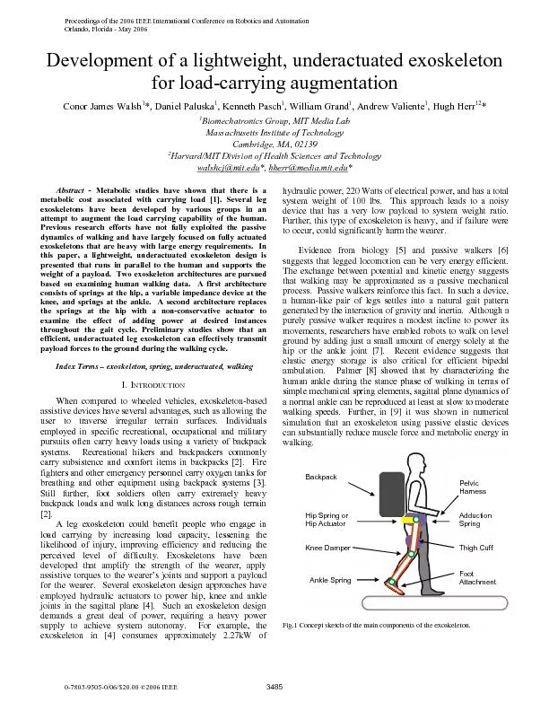 Development of a lightweight, underactuated exoskeleton for load-carry