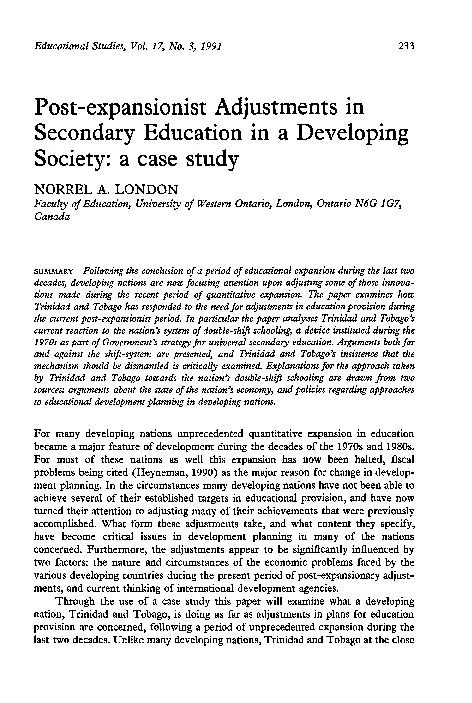 Studies, Vol. 17, No. 3, 1991