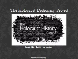 The Holocaust Dictionary Project