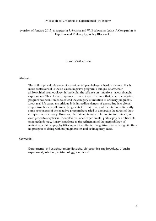 Philosophical Criticisms of Experimental Philosophy