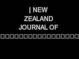 | NEW ZEALAND JOURNAL OF PHYSIOTHERAPY 