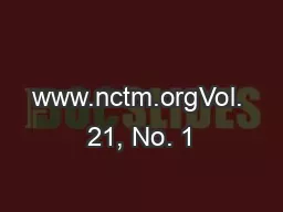 www.nctm.orgVol. 21, No. 1