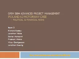 OPIM 5894 Advanced Project management