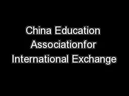China Education Associationfor International Exchange