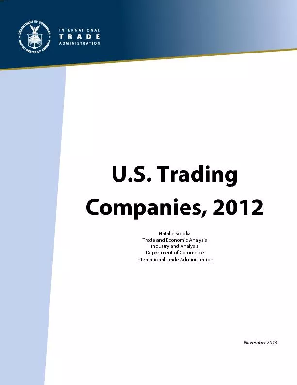 TradingCompanies, 2012Natalie SorokaTrade and Economic AnalysisIndustr