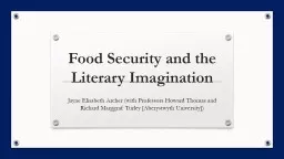 Food Security and the Literary Imagination