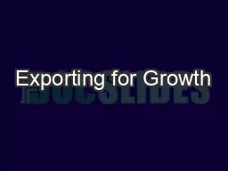 Exporting for Growth