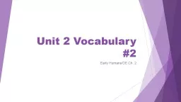 Unit 2 Vocabulary #2
