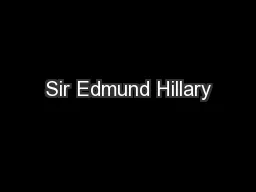Sir Edmund Hillary
