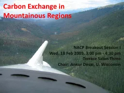 Carbon Exchange in Mountainous Regions